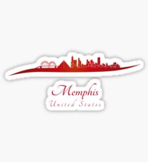 Memphis skyline in red Sticker