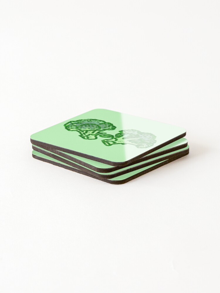 Thumbnail 4 of 5, Coasters (Set of 4), Broccoli designed and sold by nicebutton.