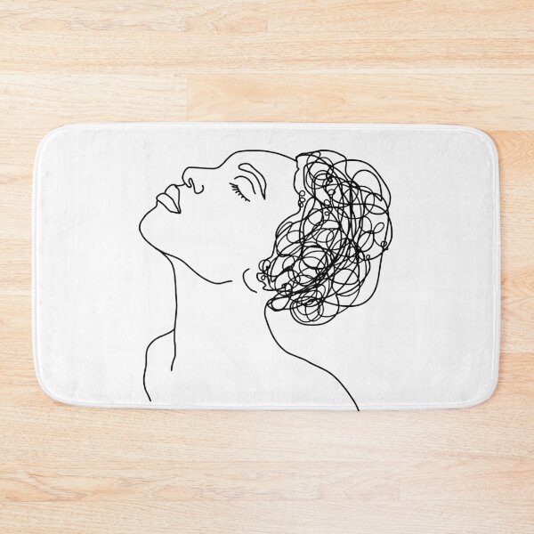 Item preview, Black And White Line Art Female Portrait designed and sold by artsandsoul.