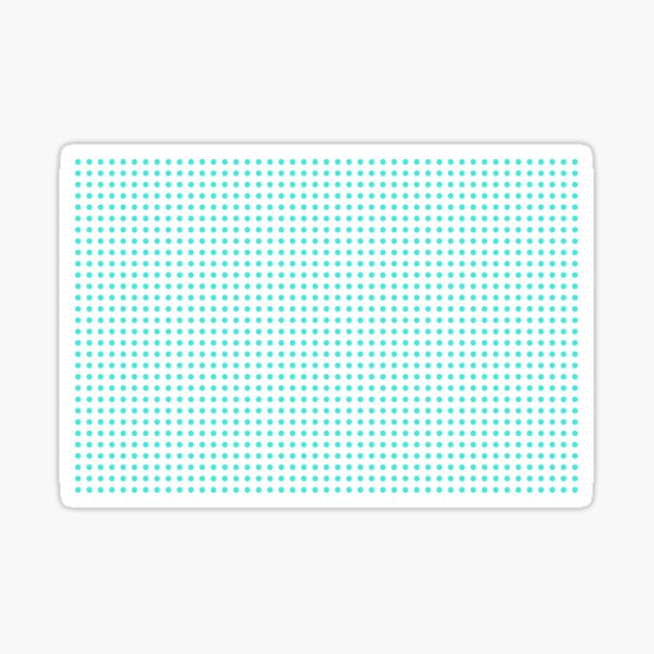 Turquoise Dots Regular Grid White Background Sticker