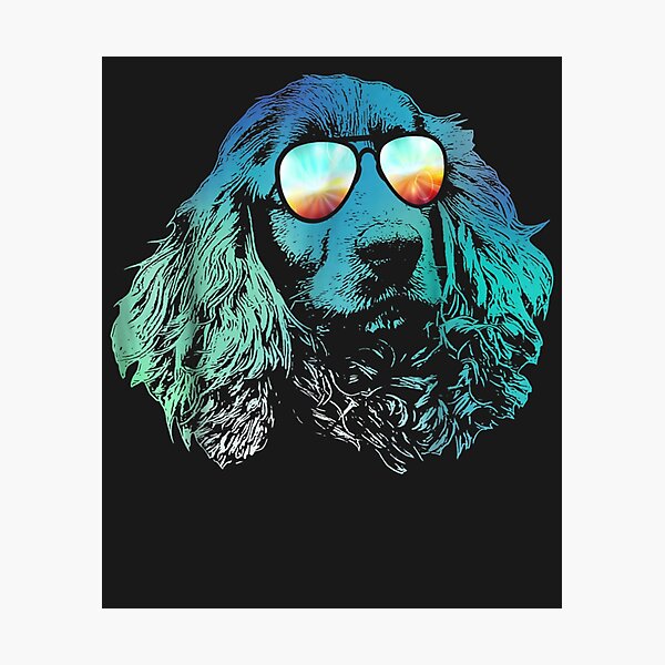 Neon Dog English Cocker Spaniel! Photographic Print