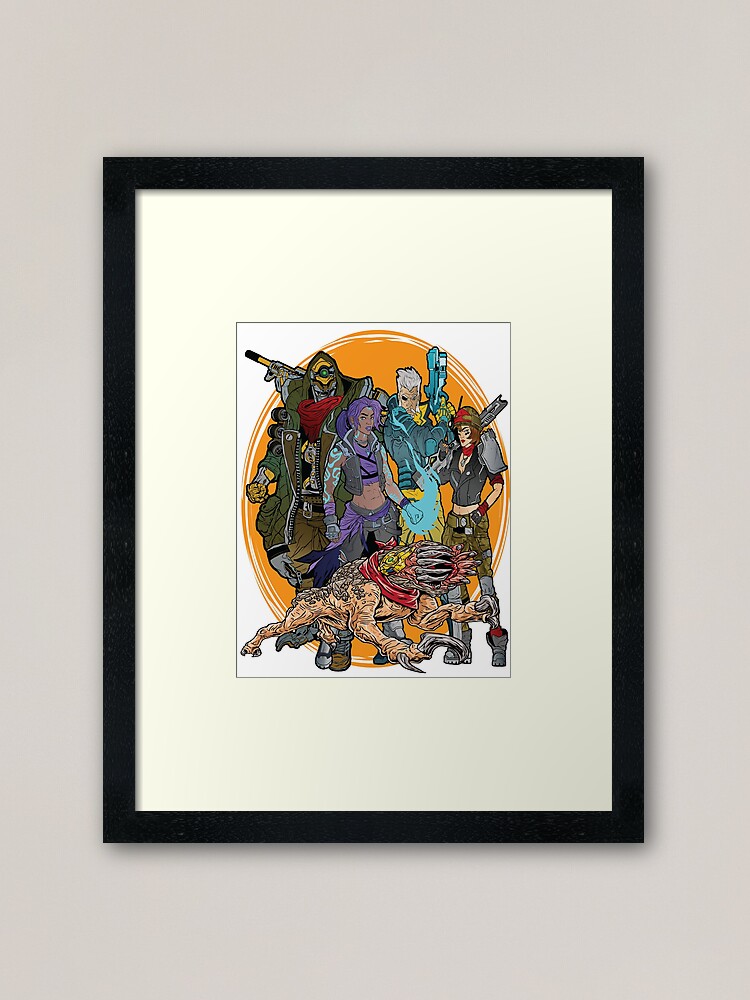 Alternate view of Borderlands 3 FL4K Beastmaster Amara Siren Moze Gunner Zane Operative Iron Bear Guard Skag Framed Art Print