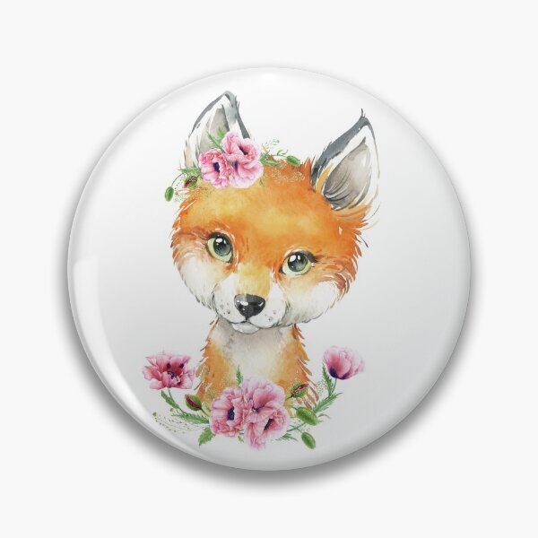 Item preview, Woodland Fox with Pink Floral Poppies designed and sold by Paulele.