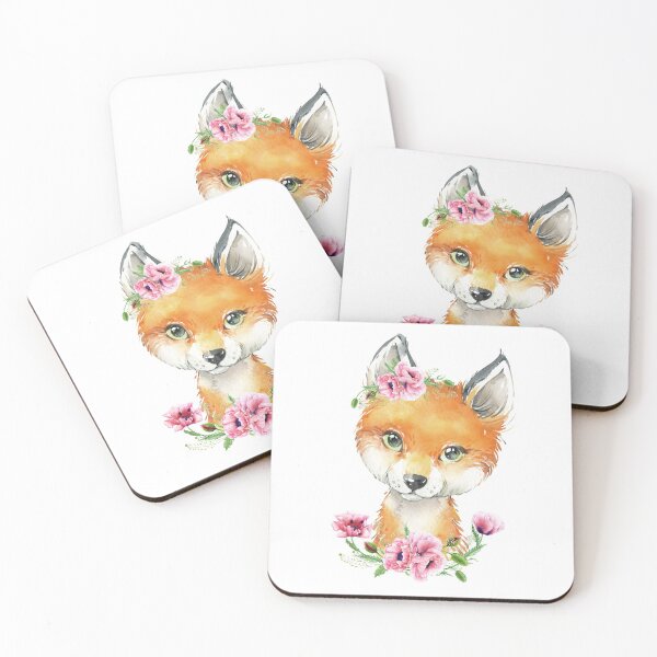 Item preview, Woodland Fox with Pink Floral Poppies designed and sold by Paulele.