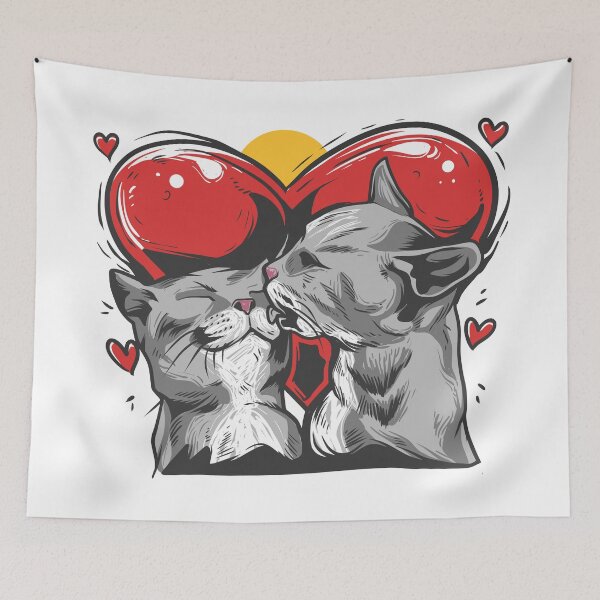 Item preview, Cat in love designed and sold by Chromalabs.