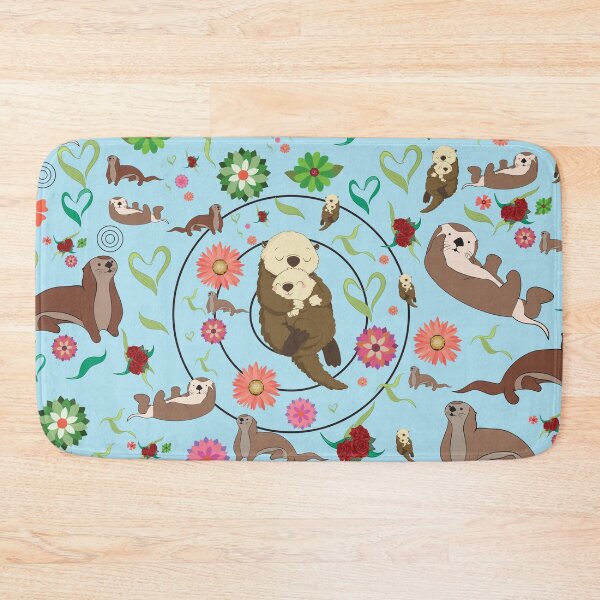 Item preview, Sea Otters pattern in blue amazing sea otters Art designed and sold by kalimiro.