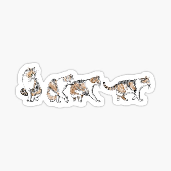 Four Cats // Cats in motion // Cat Lovers Must-have // tabby cat Carlos Sticker