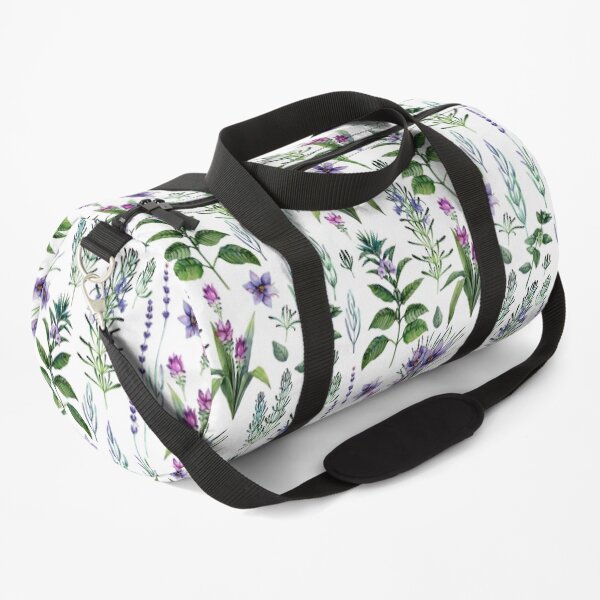 Watercolor botanical collection of herbs and spices Duffle Bag