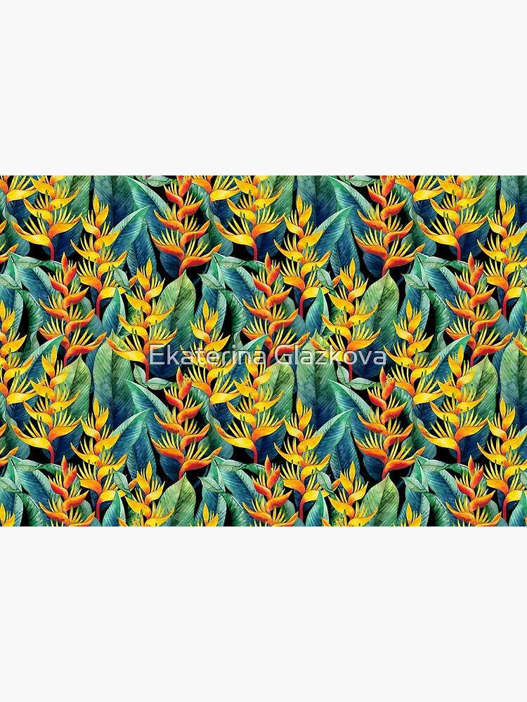 Discover Watercolor heliconia Bath Mat