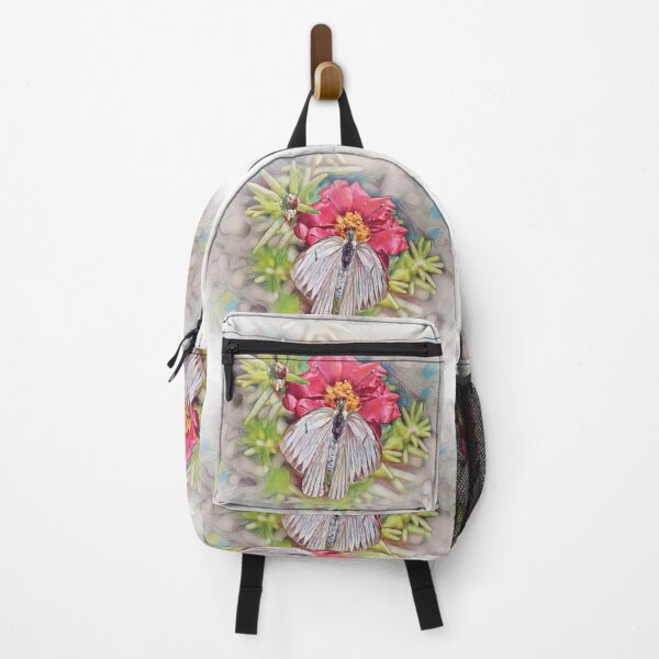 Item preview, Cabbage Moth on Pink Flower designed and sold by ReneeKennedy.
