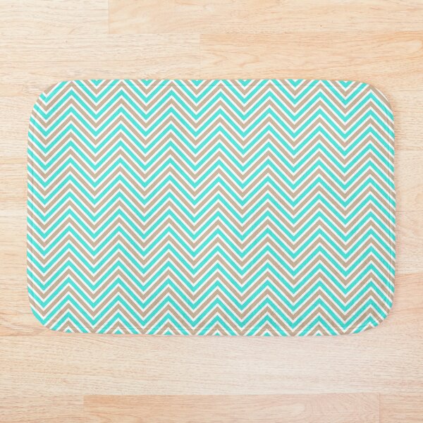 Item preview, Chevron Turquoise And Warm Sand Triangle Wavy Zig Zag Pattern designed and sold by Rohit Gujarati.