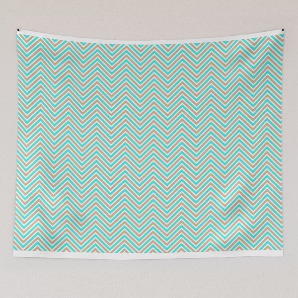 Item preview, Chevron Turquesa Y Cálido Triángulo De Arena Ondulado Zig Zag Patrón designed and sold by Rohit Gujarati.