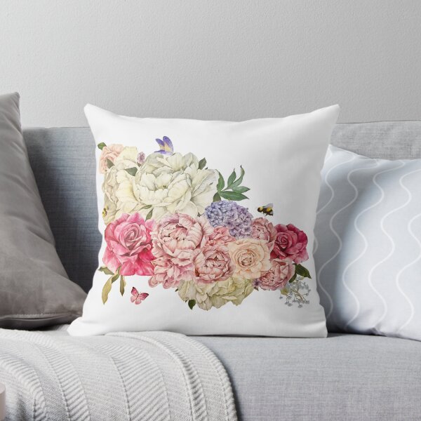 Bouquet of Flowers Throw Pillow