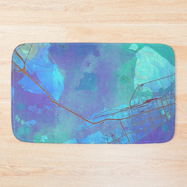 Item preview, Galveston Texas Street Map Art Watercolor Blue Lagoon designed and sold by IvonDesign.