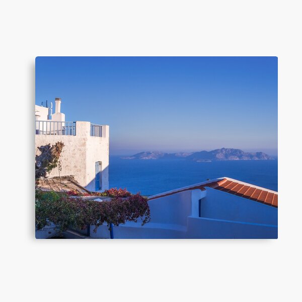 Typical Greek local Houses Nisyros Island Aegean Sea Canvas Print