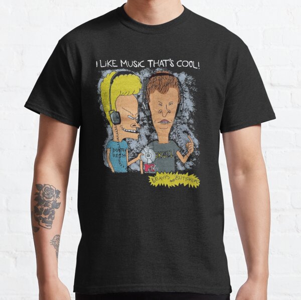 Under Pressure Beavis And Butthead As David Bowie Funny Black T-Shirt S-6XL