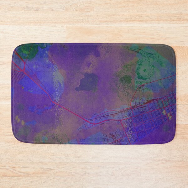 Item preview, Galveston Texas Street Map Art Watercolor Purple World designed and sold by IvonDesign.