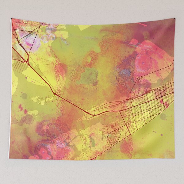 Item preview, Galveston Texas Street Map Art Watercolor Yellow Day designed and sold by IvonDesign.