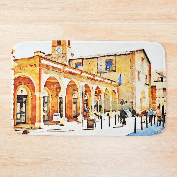 Item preview, Teramo: arcade church and man on a bicycle designed and sold by Giuseppe Cocco.