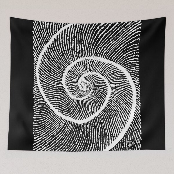 Item preview, Double shell Fibonacci spiral Golden spiral White designed and sold by Pragonette.
