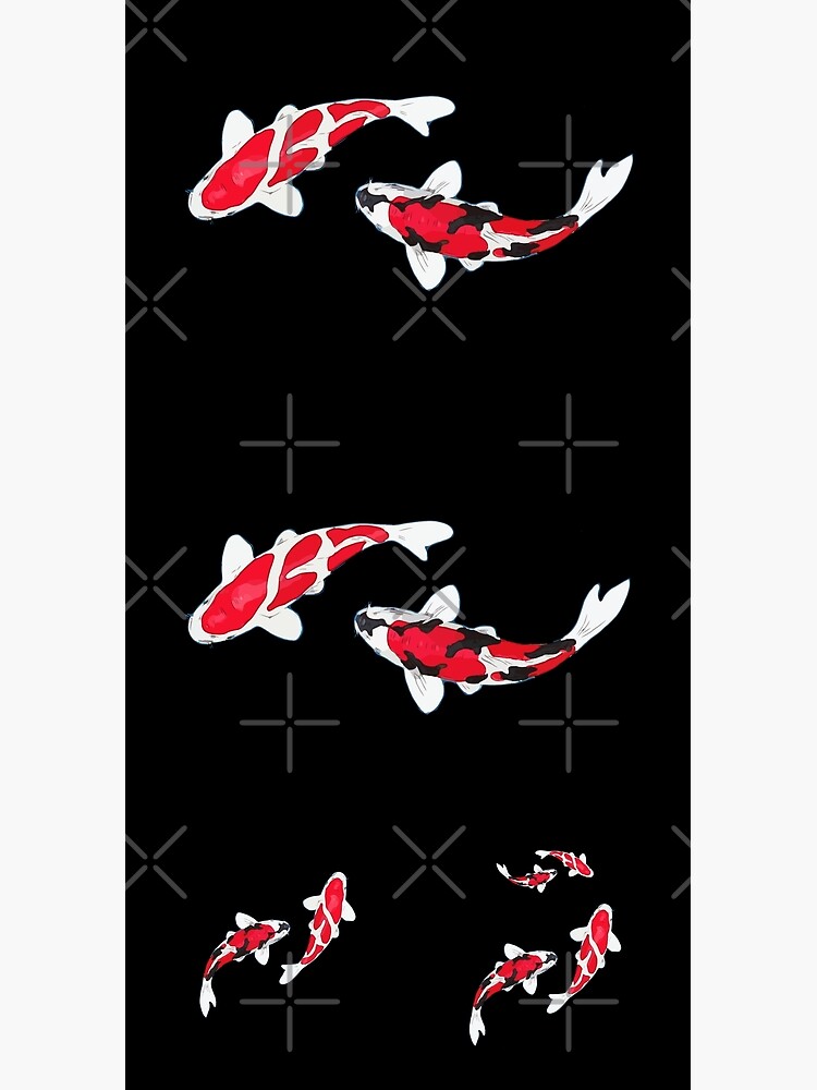 Thumbnail 3 of 3, Duffle Bag, Koi Fish | Kuhaku Showa Sanke | Koi Fish Design | Black Background designed and sold by Koiartsandus.
