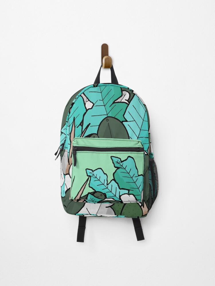 Backpack, Green jungle leaves designed and sold by steveswade