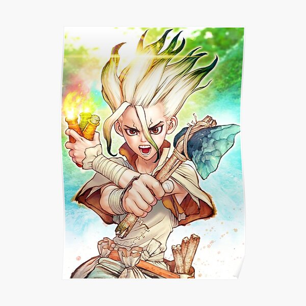 Dr Stone Senku Poster By Terpres Redbubble