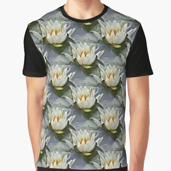 Water Lily Lotus Blossom Flower Art Graphic T-Shirt
