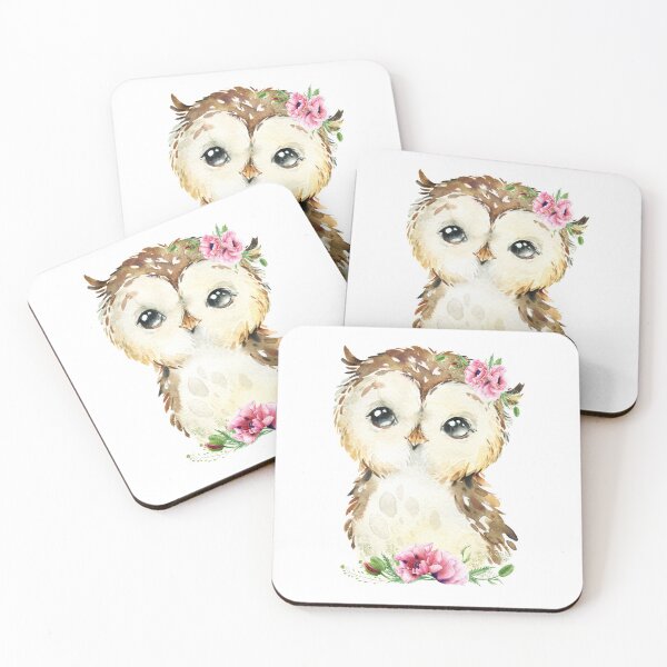 Item preview, Woodland Owl with Pink Floral Poppies designed and sold by Paulele.