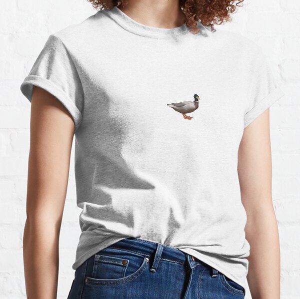 Hand-painted Mallard Duck Print Tee-loose Short Sleeves 