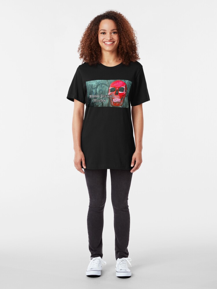 Alternate view of Metal Jesus Rocks Slim Fit T-Shirt