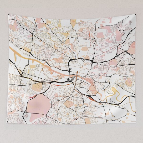 Item preview, Glasgow Scotland Street Map Art Watercolor Color designed and sold by IvonDesign.