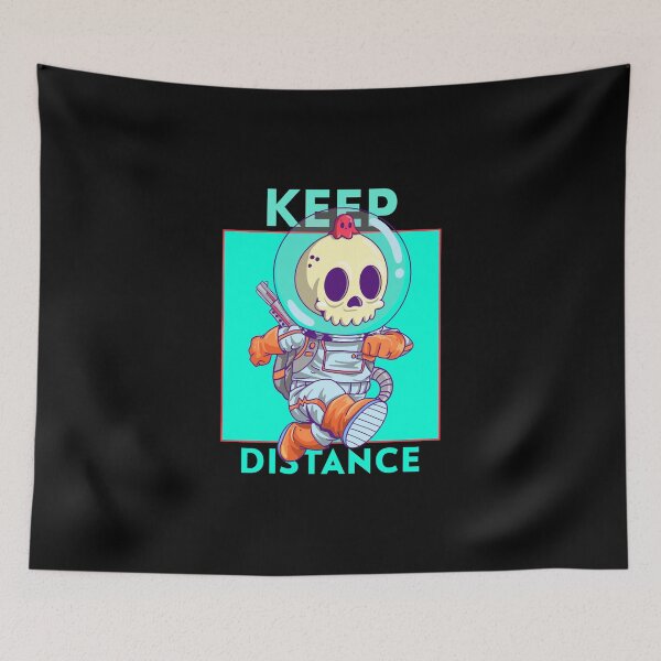 Item preview, Keep Distance Happy SkullFace Astronaut  designed and sold by ShineEyePirate.