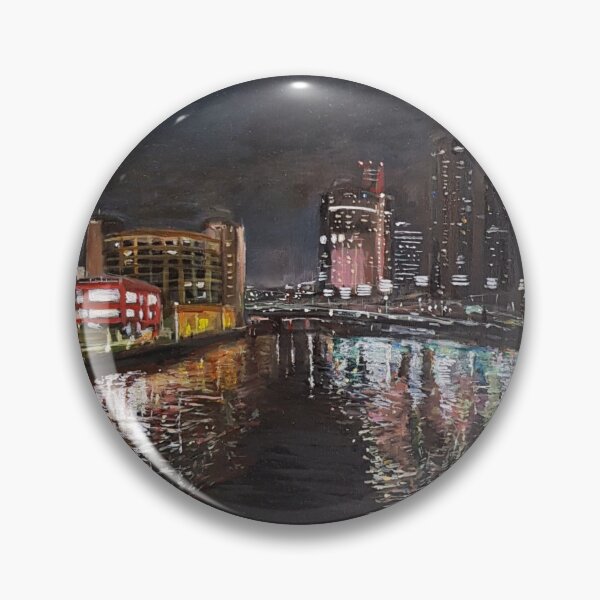 Artikelvorschau, Melbourne Nachtszene in Öl entworfen und verkauft von ChristineDavisArt.