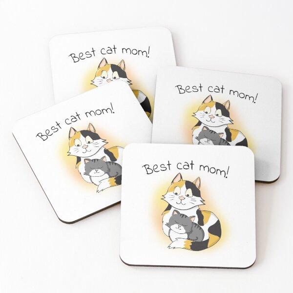 Item preview, Cute calico cat mom with tabby kitten  designed and sold by Creacats.