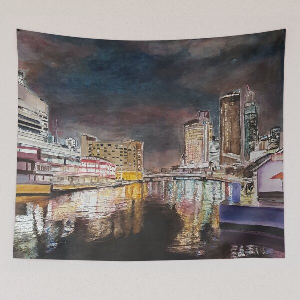 Item preview, Melbourne at night designed and sold by ChristineDavisArt.