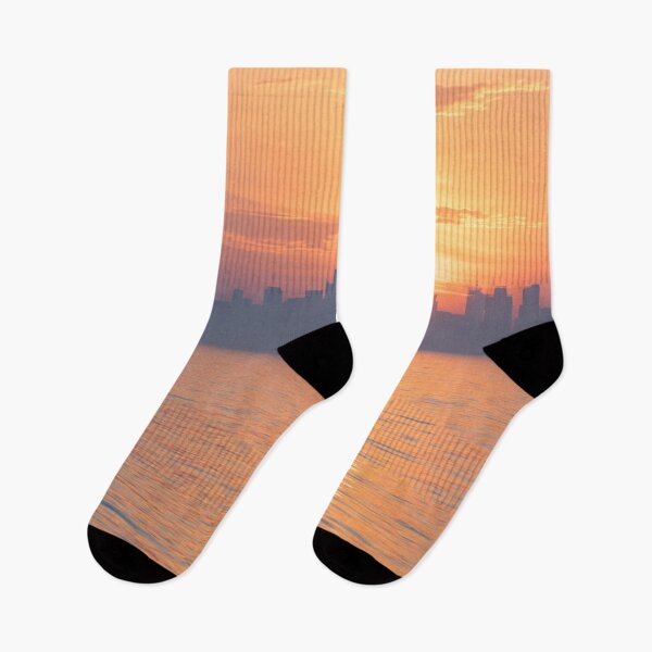 Item preview, From Purple to Orange - Silhouetted Toronto Skyline Dividing the Rising Sun Disk designed and sold by Georgia Mizuleva.
