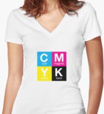 CMYK 11 Women's Fitted V-Neck T-Shirt