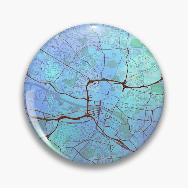 Artikelvorschau, Glasgow Schottland Straßenkarte Kunst Aquarell Blaues Meer entworfen und verkauft von IvonDesign.