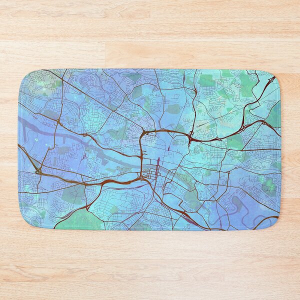 Item preview, Glasgow Scotland Street Map Art Watercolor Blue Sea designed and sold by IvonDesign.