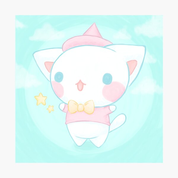 Cute magic cat - Kawaii aesthetic Photographic Print
