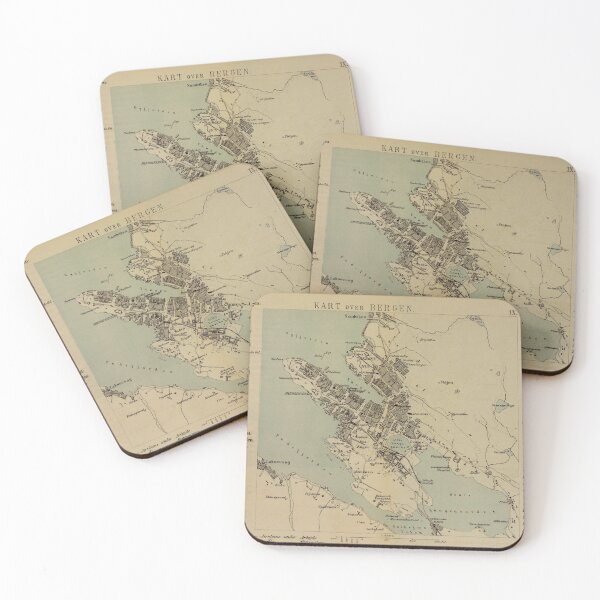 Item preview, Vintage Map of Bergen Norway (1881) designed and sold by BravuraMedia.