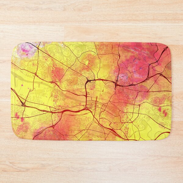 Item preview, Glasgow Scotland Street Map Art Watercolor Lava designed and sold by IvonDesign.