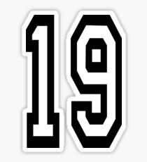 19, TEAM SPORTS, NUMBER 19, NINETEEN, NINETEENTH, Competition, Sticker