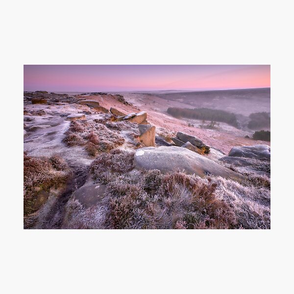 Pink Frost on Higger Tor Photographic Print