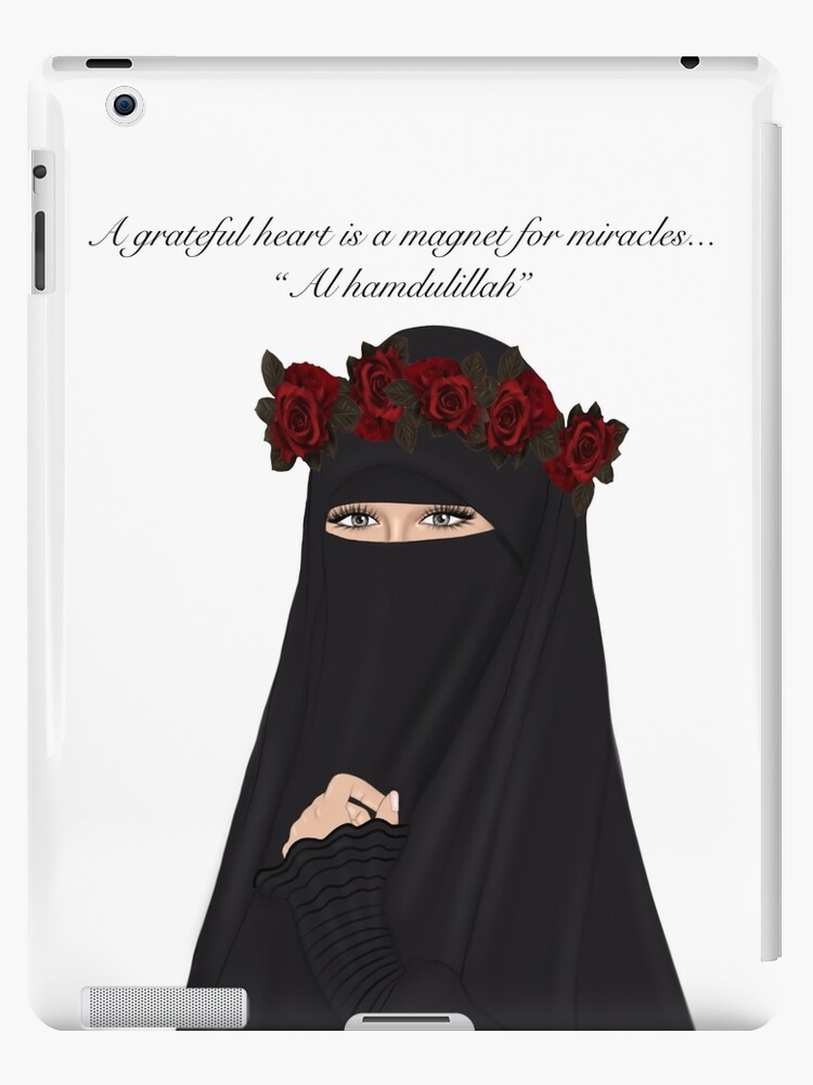 Beautiful Girl in Hijab Cartoon iPad Case & Skin for Sale by