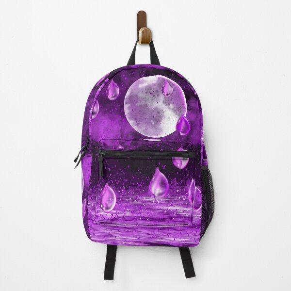 Item preview, Full moon in the rain, purple midnight landscape with raindrops falling into Water designed and sold by Artonmytee.