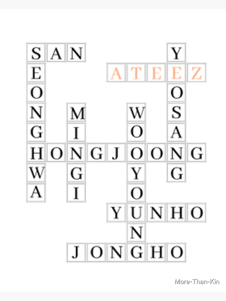 "ATEEZ Crossword Puzzle " Poster for Sale by MoreThanKin Redbubble