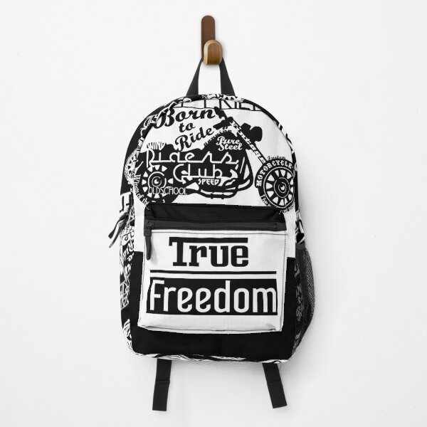Item preview, True Freedom - Road is my friend Motorbike - black on white designed and sold by XOOXOO.