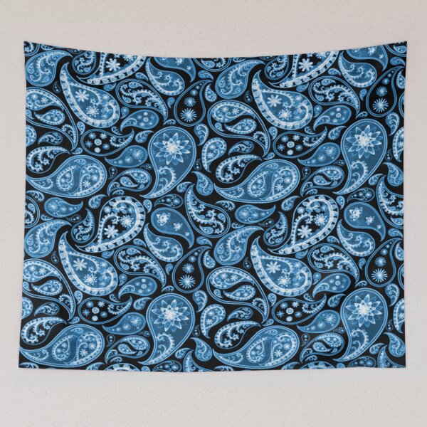 Item preview, Paisley azul blanco y negro designed and sold by Barbny.